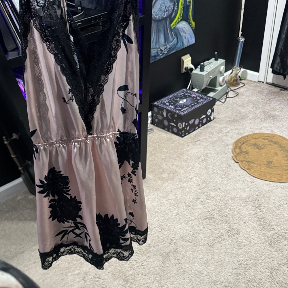 Elegant Black and Pink Lace Teddy Romper